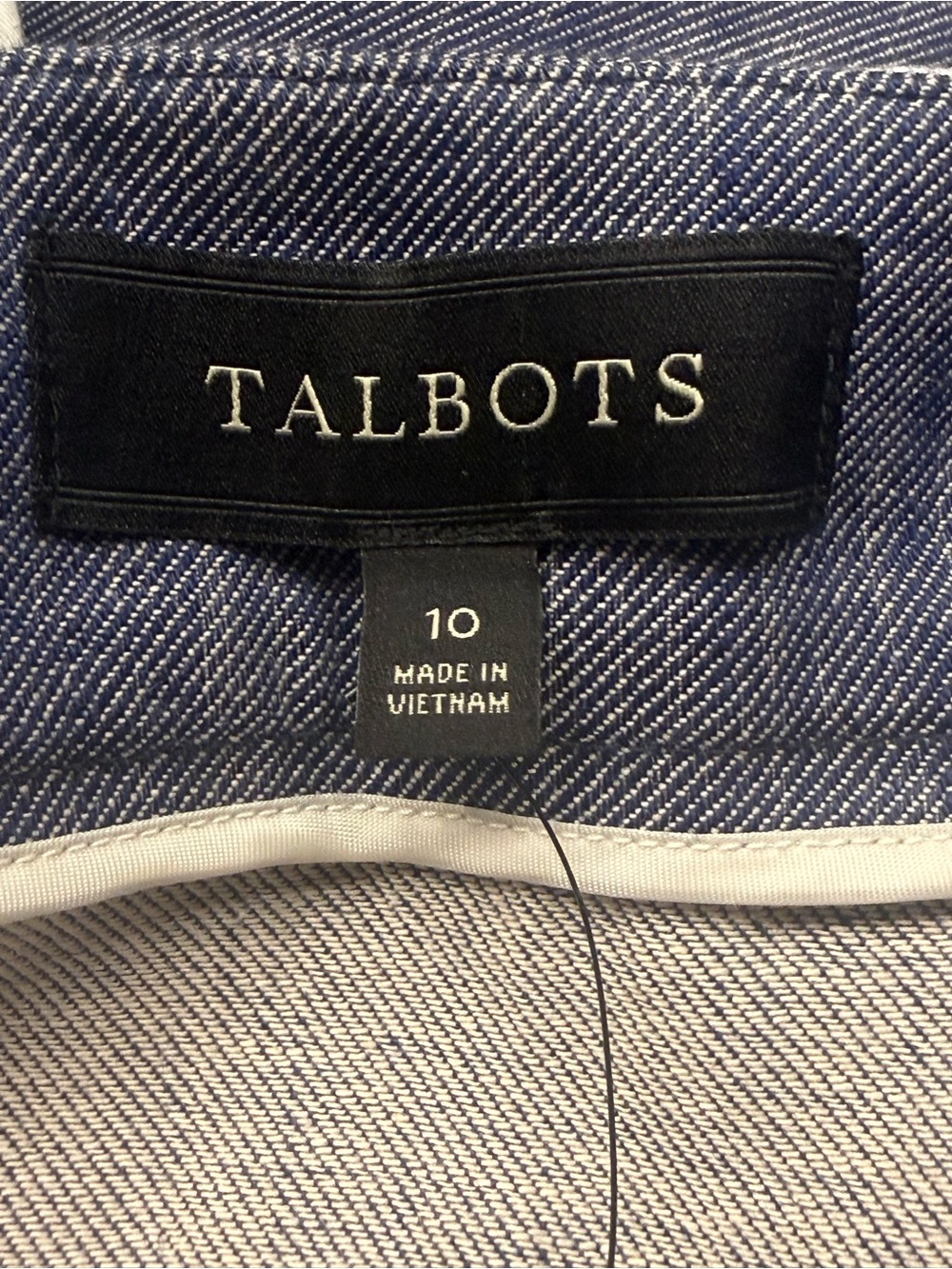 NWT Talbots Blue Chambray A-Line Button-Front Skirt with Contrast Trim Sz 10 - Picture 6 of 7